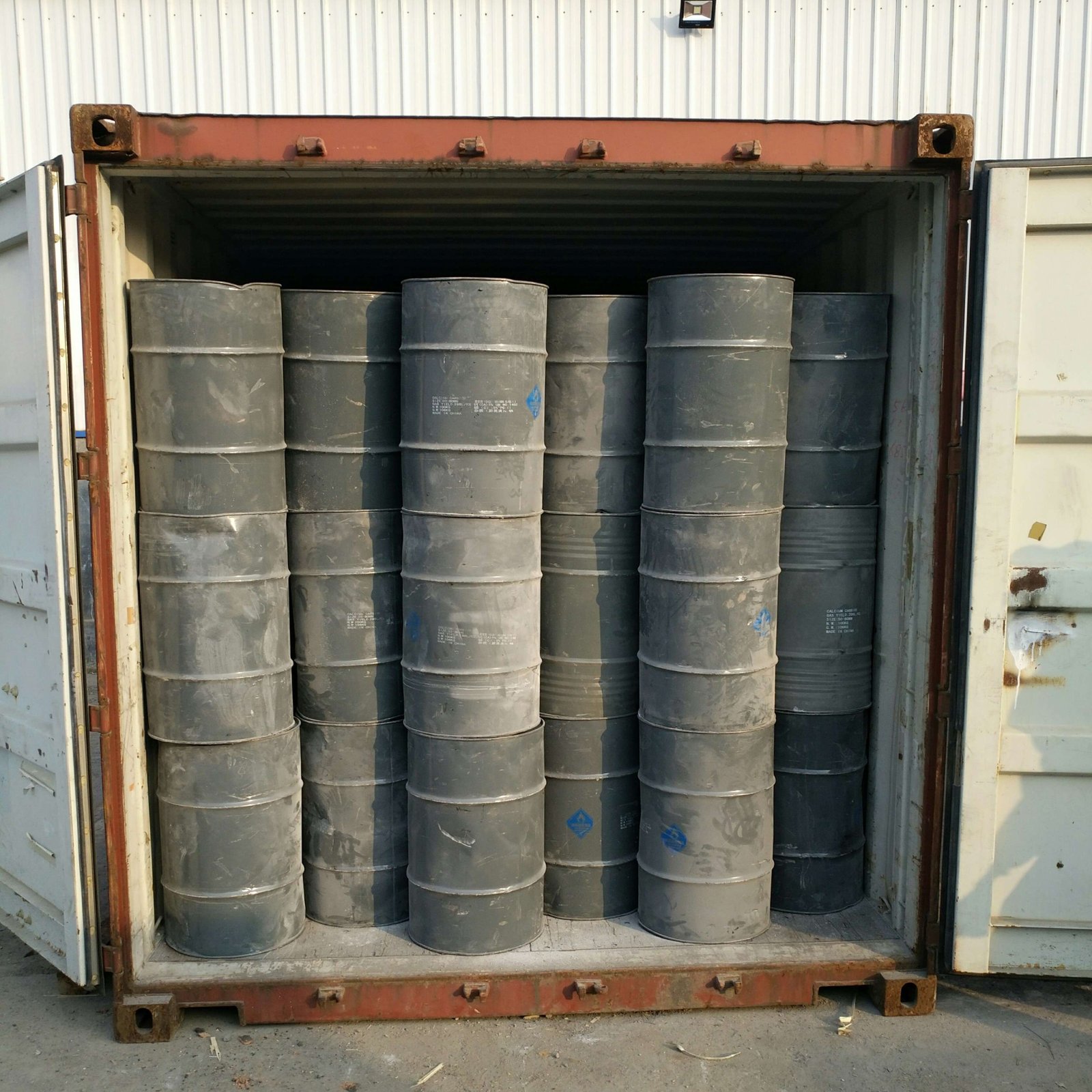 Calcium Carbide Full Container Grey Drums TJIEC