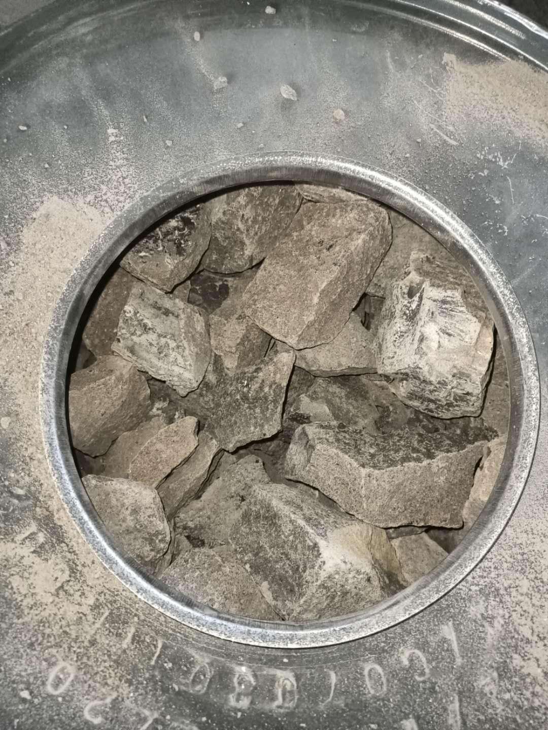 Calcium Carbide Grey Drum Top View Lumps