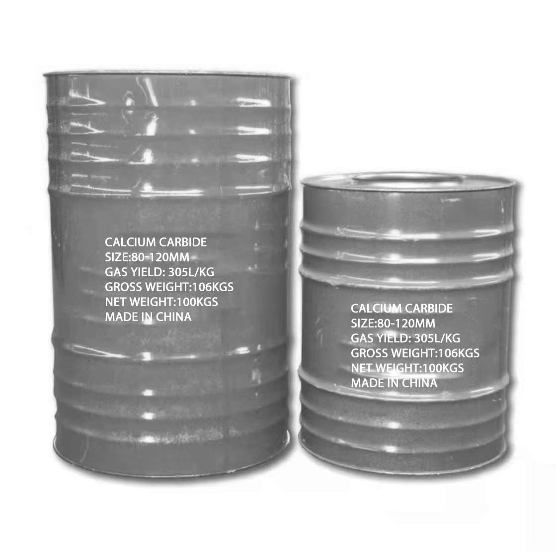 Calcium Carbide Grey Drums Specifications TJIEC