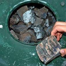 Calcium Carbide Rock Sample Hand Inspection